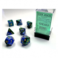 Chessex Würfel - Gemini Blue-Green/gold (7-Würfelset) 292506