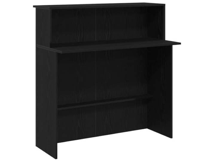 GKHPYURE Reception Theke schwarz 100 x 50 x 103,5 cm aus Spanplatte Integrierte Theke, Ablagefach, Seitenwände, inklusive Wandbefestigung, professionelle Nutzung