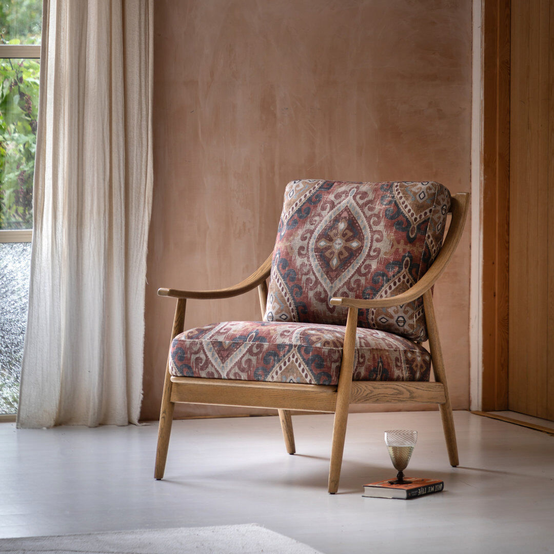 George Oliver Upholstered Armchair Natural 900cm H X 630cm W X 815cm D