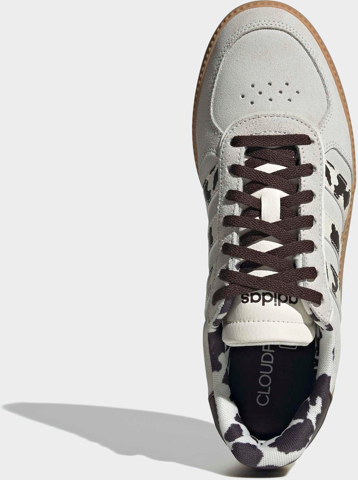 Sneaker ADIDAS SPORTSWEAR "BREAKNET SLEEK", Damen, Gr. 37, sanftes weiß, sanftes weiß, schwarz braun, Leder, Synthetik, Schuhe Sneaker, inspiriert vom Design des adidas handball spezial, Topseller
