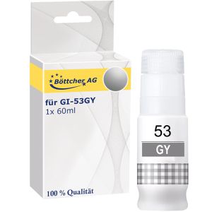 kompatibel für Canon GI-53GY, Tinte, 60ml, grau