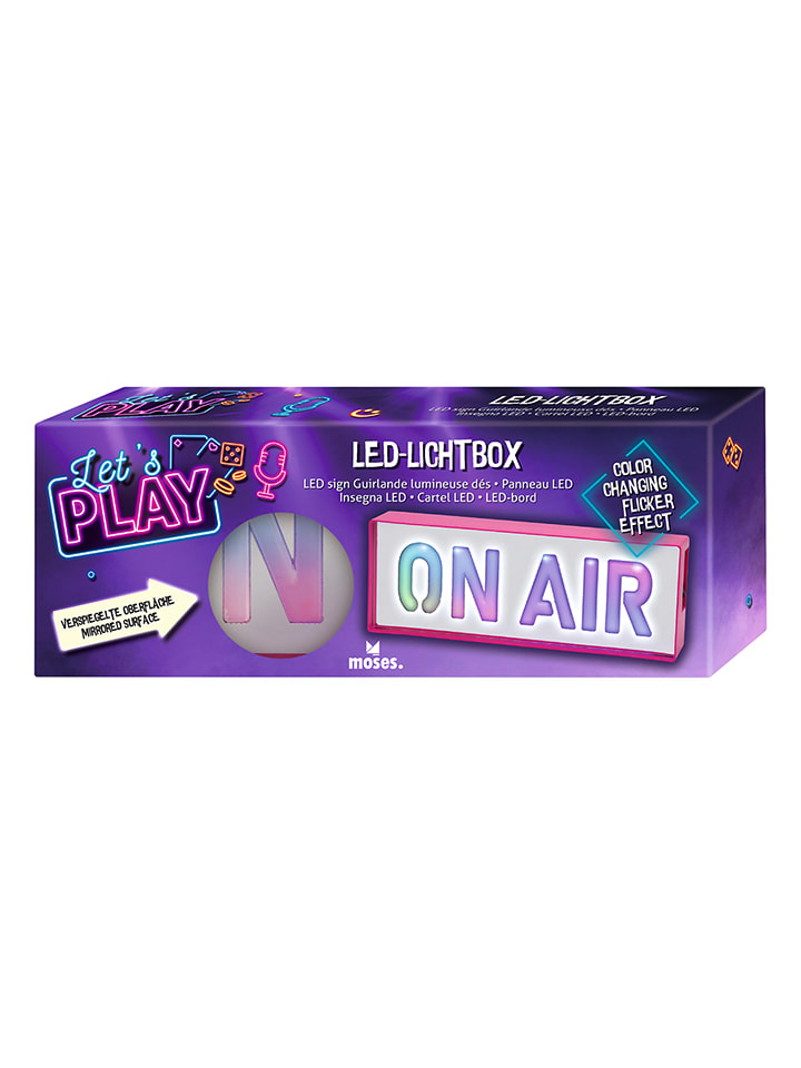 moses. LED-Lichtbox "On Air" in Rosa - (B)22 x (H)8 x (T)4 cm - onesize