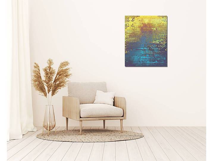 Metallbild Yellow Texture Dibond Aluminium, lackiert Multicolor 50 x 60cm