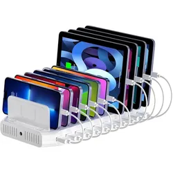 Unitek STACJA ŁADUJĄCA 10X USB 2.4A 60W BIAŁA (60 W), USB Ladegerät, Weiss