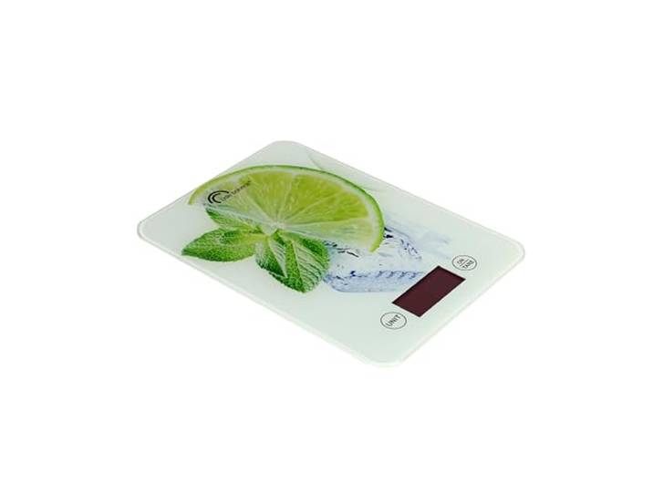 LITTLE BALANCE 8034 Slim\, Balance de cuisine electronique\, 5 kg / 1 g\, Plateau en verre trempe\, Extra-plate\, Citron