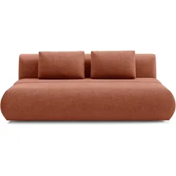 BETTSOFA ATOMO Orange Chenille-Stoff mit Schlaffunktion
