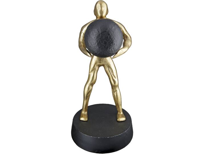 Dekofigur GILDE Skulptur Strong , gold (goldfarben), B:16cm H:32cm T:16cm, Aluminium, Dekofiguren, Dekofigur