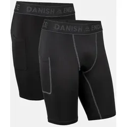 POWER KOMPRESSIONS SHORTS - 2-Pack - Schwarz | Schwarz/Grau - XL