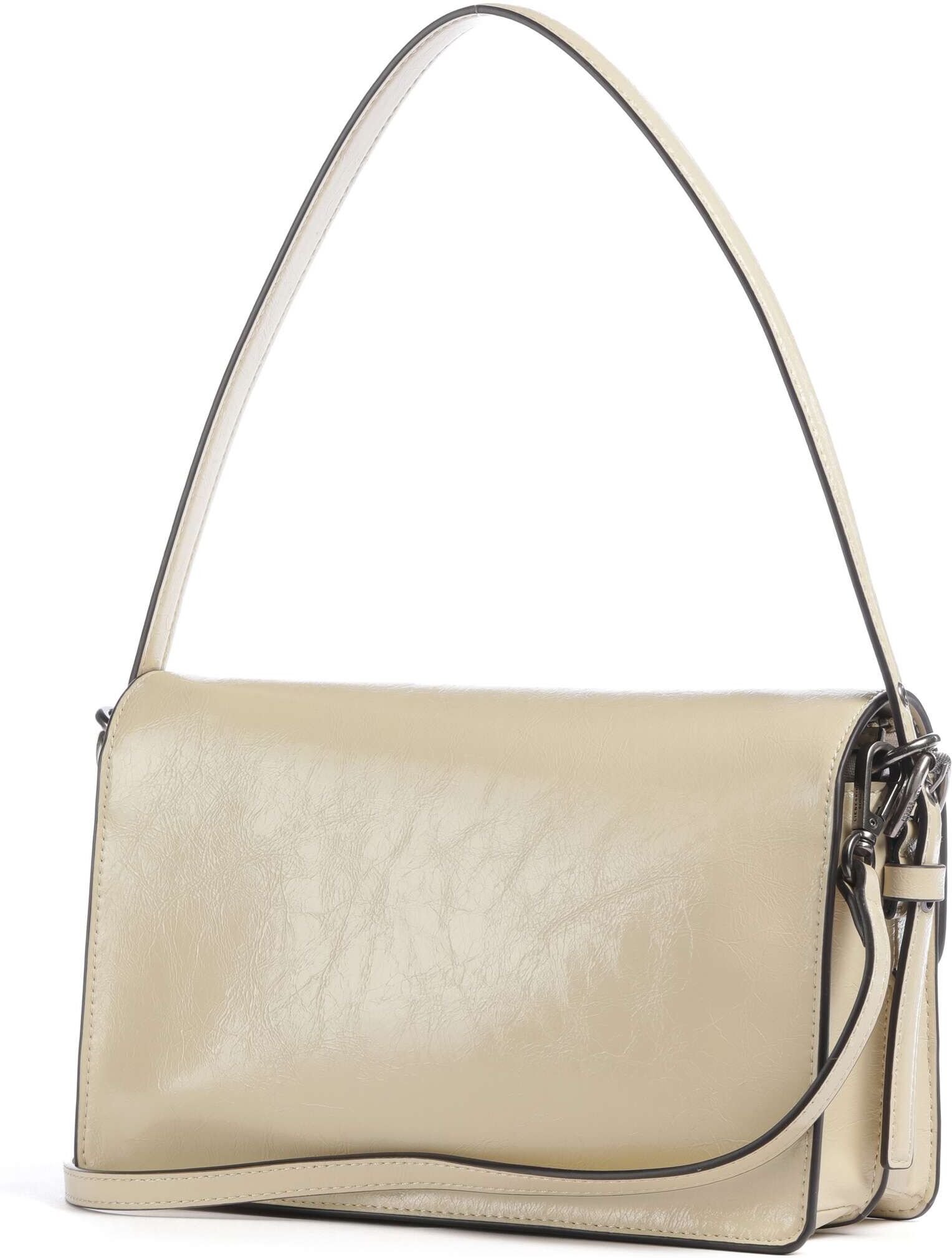 Liebeskind Audrey Recycled Lack Distressed S Schultertasche aus Leder, beige