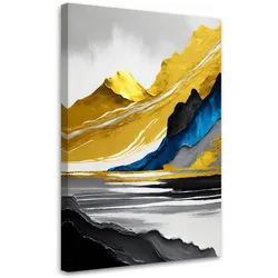 LEINWANDBILD Goldene Berge abstrakt 3d 60x90cm