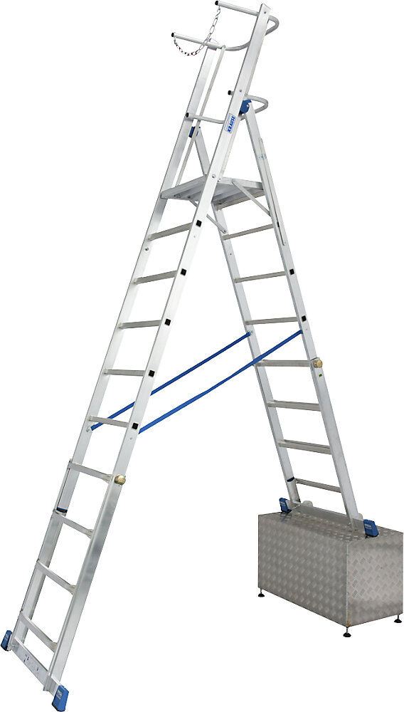 Teleskop-Plattformleiter, höhenverstellbar durch ClickMatic-System, 8 - 10 Sprossen KRAUSE