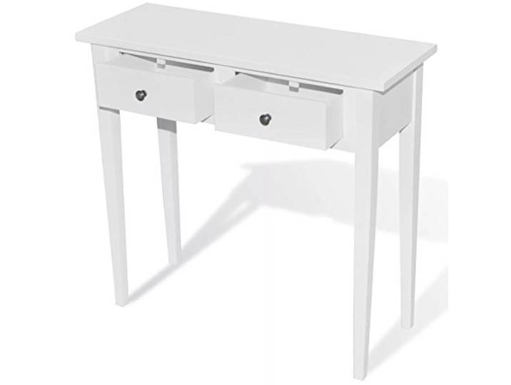 Tidyard Konsolentisch Sideboard Konsole Holztisch MDF + Kiefernholz Beistelltisch mit 2 Schubladen 79 x 30 x 74 cm Weiß