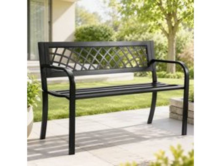 VEVOR Gartenbank Terrassenbank aus Metall, 1163 mm Parkbank Ruhebank 218 kg Tragkraft, 3 Personen Garten- und Parkbank mit Rückenlehne & Armlehnen, Vintage Sitzbank für Garten, Park, Hof, Veranda