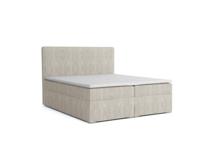 Deine Möbel 24 Boxbett Loft IV 160/200 Cord Ecru mit Taschen-Federkernmatratzen 7 Zonen H4, H4, 160x200 cm, Schlafzimmer, Betten, Boxspringbetten