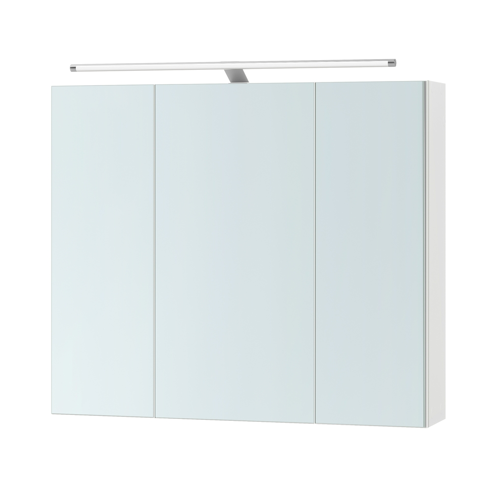 VASAGLE Spiegelschrank, Hängeschrank mit verstellbaren Ablagen, Beleuchtung BBKB35139WB01