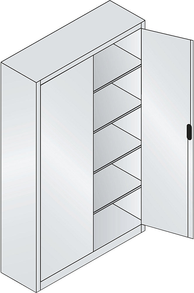 ACURADO Universalschrank, BxT 1200 x 400 mm, lichtgrau / rubinrot C+P