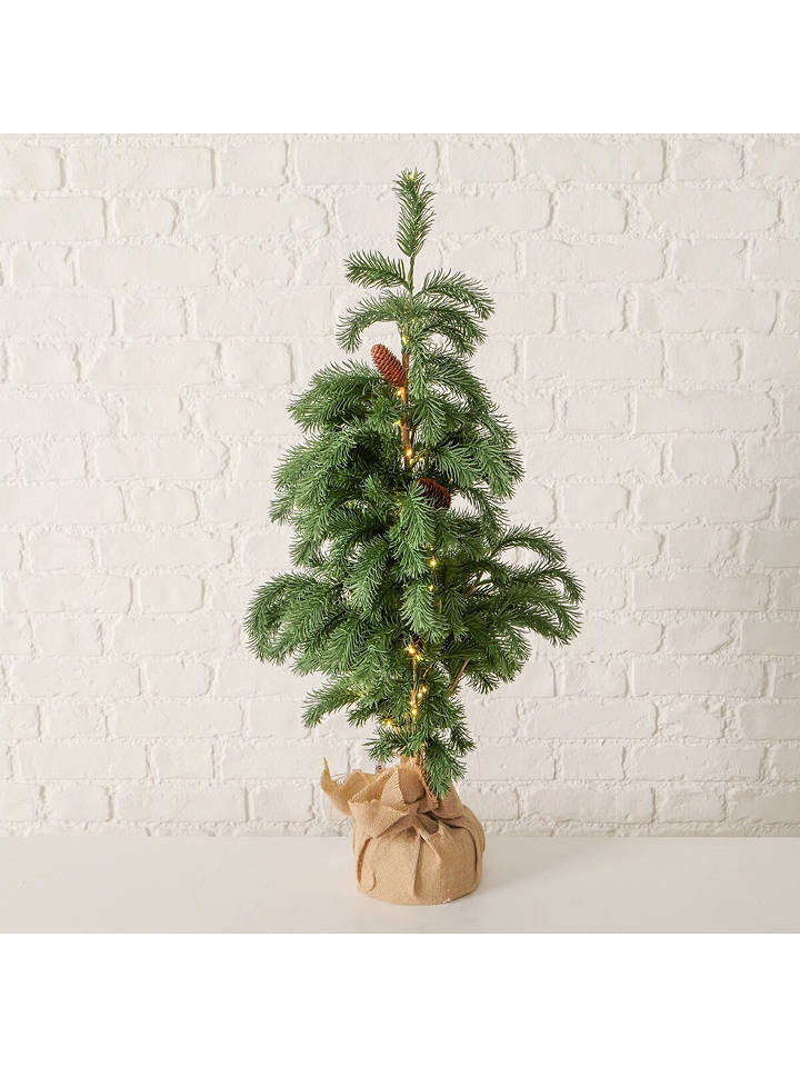 Boltze LED-Dekobaum in Grün/ Beige - (H)90 cm - onesize