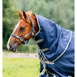 Horseware Amigo Bravo12 1200D 0g Hood Halsteil navy/titanium grey silver, Größe: Large