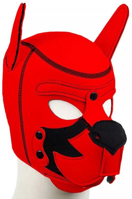 Kinky Puppy Cagoule Puppy Fox Néoprène Rouge-Noir
