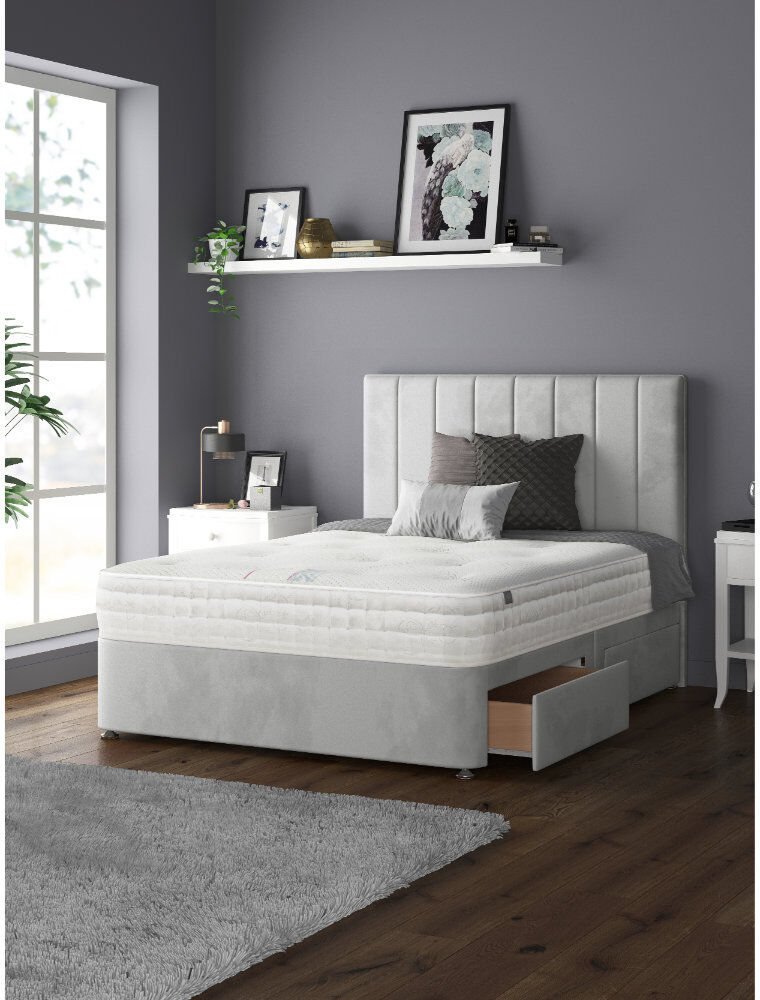 Fairmont Park Hedley Upholstered Drawers Bed Silver Single (3')