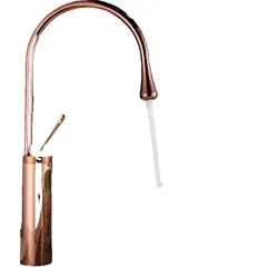 KLARWERK® Lydia | Hotel Rosegold Badarmatur | Edelstahl Wasserhahn für hohe Waschbecken | Mischbatterie 2 Anschlüsse | Hochdruck Armatur | Badezimmer