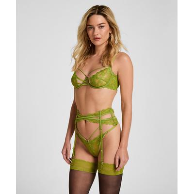Strapsgürtel HUNKEMÖLLER "Suspender Zara", Damen, Gr. S, grün, 83% Polyamid, 17% Elasthan, Strumpfhalter