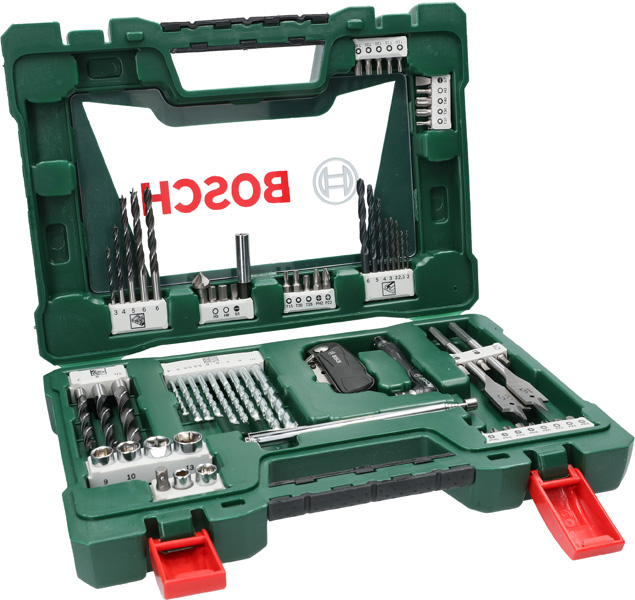 Bosch V-Line Bohrer- und Bit-Set, 68-teilig, Klappmesser, Magnetstab, Winkelschrauber 2607017191
