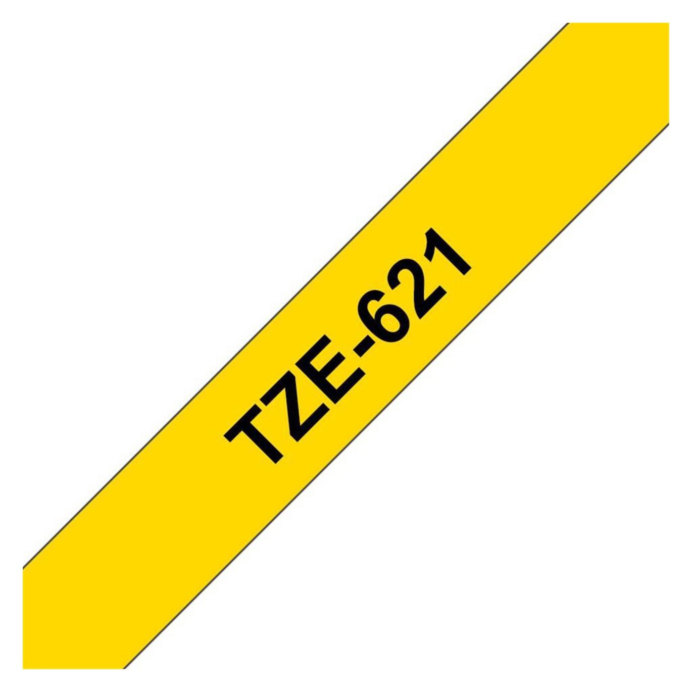Brother Tze621 Label-Making Tape (0.90 cm, Schwarz, Gelb) (TZE-621)