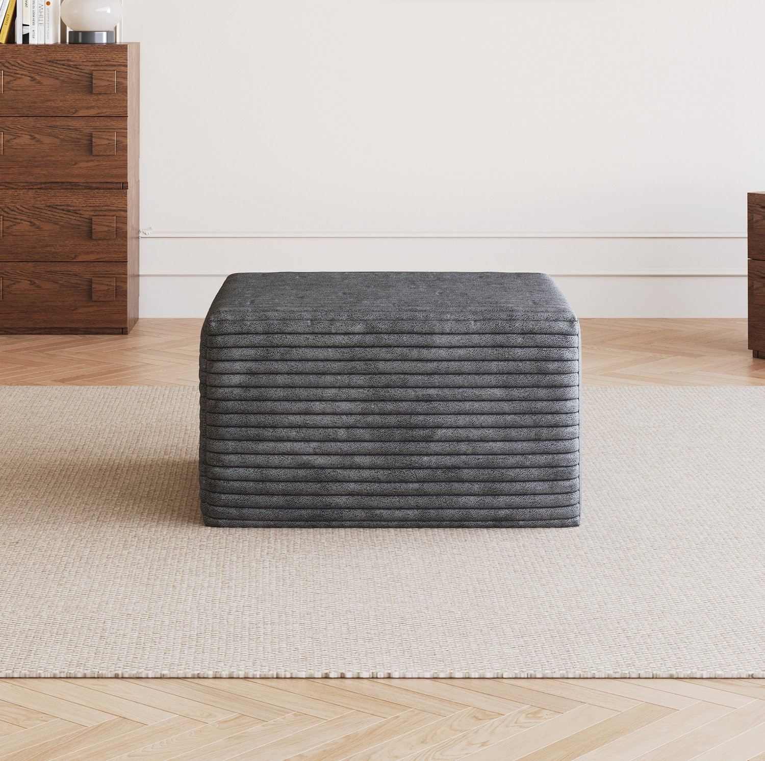 CHICFURN Hocker Donkergrijs Corduroy