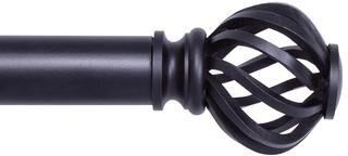 "Kenney® Cage 1"" Value Decorative Window Curtain Rod, 30-84"", Black"