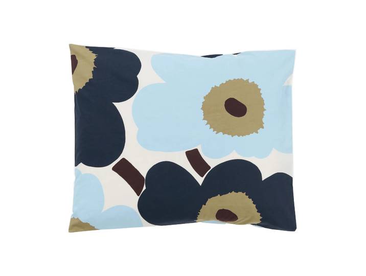 Marimekko Taie d oreiller Unikko 50x60 cm Off white-blueberry-cold blue'