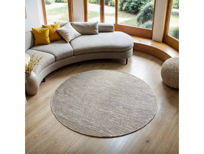 Wollteppich Aisha Grau/Creme/Grau 200 x 200cm Wolle