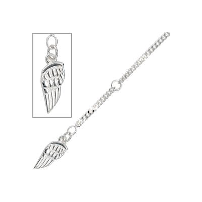 Fußkette JOBO "Flügel", silber (silber 925), Fußketten, Damen, Silber 925 (Sterlingsilber), 925 Silber