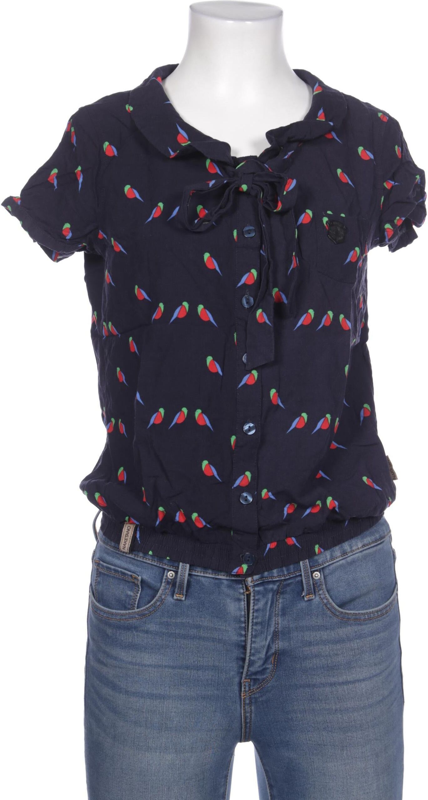 Naketano Damen Bluse, Marineblau, Gr. S, Viskose - Second Hand