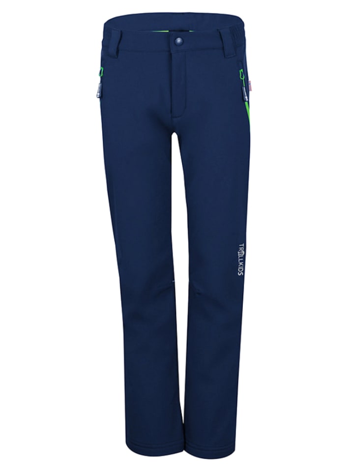 Trollkids Softshellhose "Fjell" in Dunkelblau - 140
