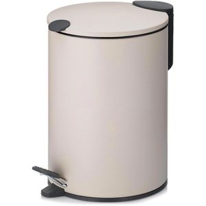 Kela Mülleimer Mats, 23619, beige, Kosmetikeimer aus Metall, 3 Liter