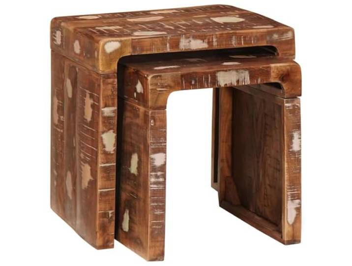 HKLGBVCR Beistelltische, 2 Stück, Braun, recyceltes Holz