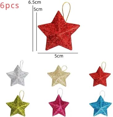 Top Demand Picks Gold Glitter Star Decorations, Plastic Christmas Ornaments, Christmas Tree Hanging Decorations, Holiday Home Decor colorful