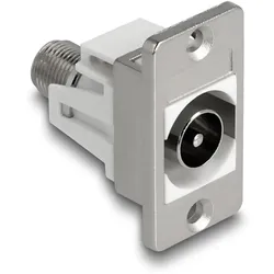 DELOCK Panel Mount IEC Stecker zu F Bu silber / weiß