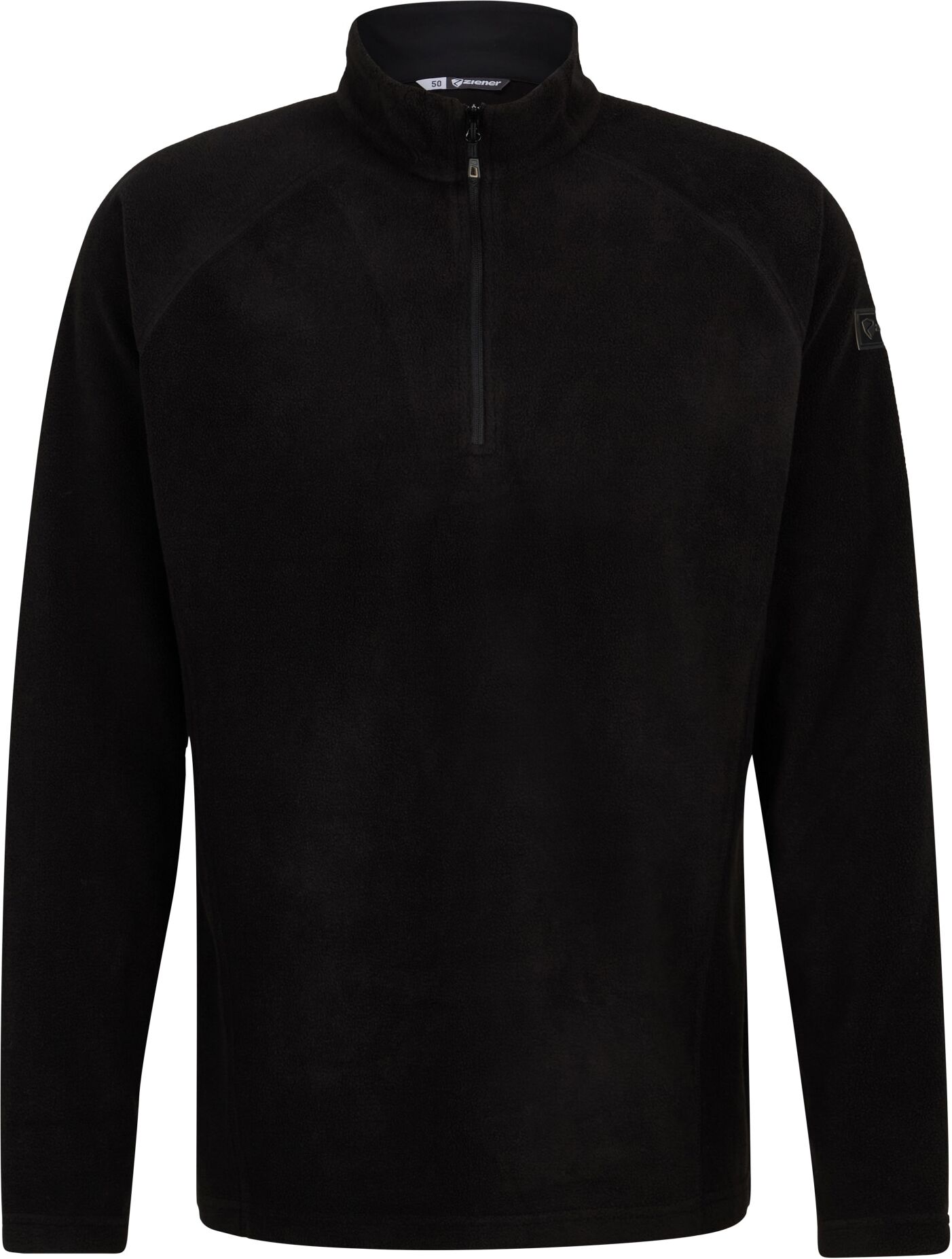 Fleecepullover ZIENER "JUSEI-Z midlayer man", Herren, Gr. 50, schwarz, Obermaterial: 100% Polyester, Sweatshirts Fleecepullover schwarz 50