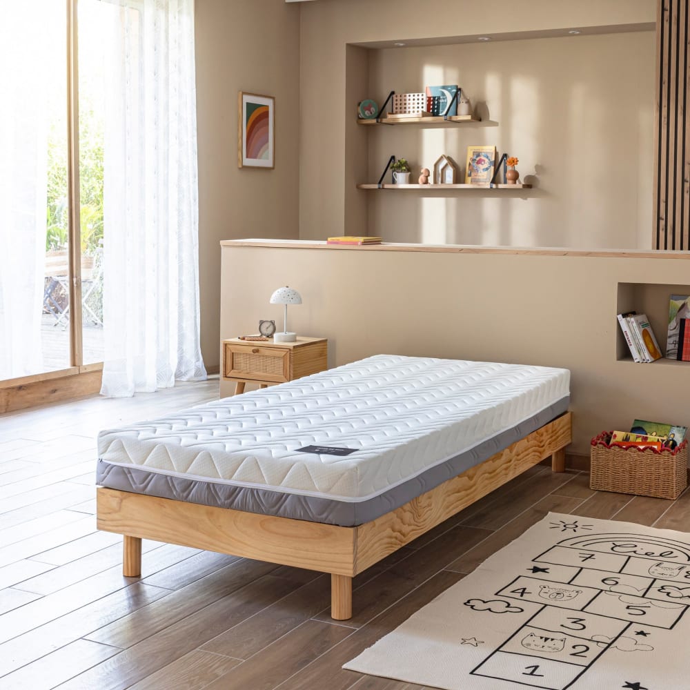 Terre de Nuit Matelas mousse recyclée 17 cm 90x190 cm Blanc 190x17x90cm