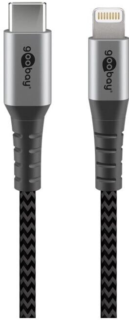 goobay Câble de synchronisation et de charge Lightning USB-C 1 m (49271)