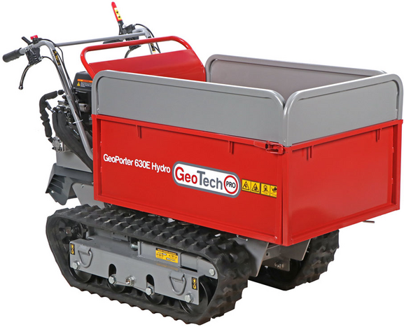 GeoTech Pro GeoPorter 630E Hydro - Brouette à moteur sur chenilles - benne extensible hydraulique 600Kg