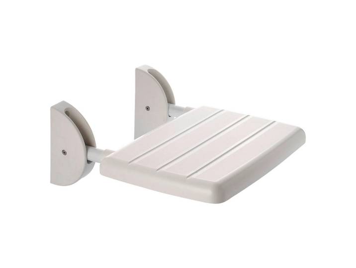 Duschhocker, Weiss, Metall, Kunststoff, 36x25x0 cm, Lga, klappbar, Wandmontage möglich, Badaccessoires