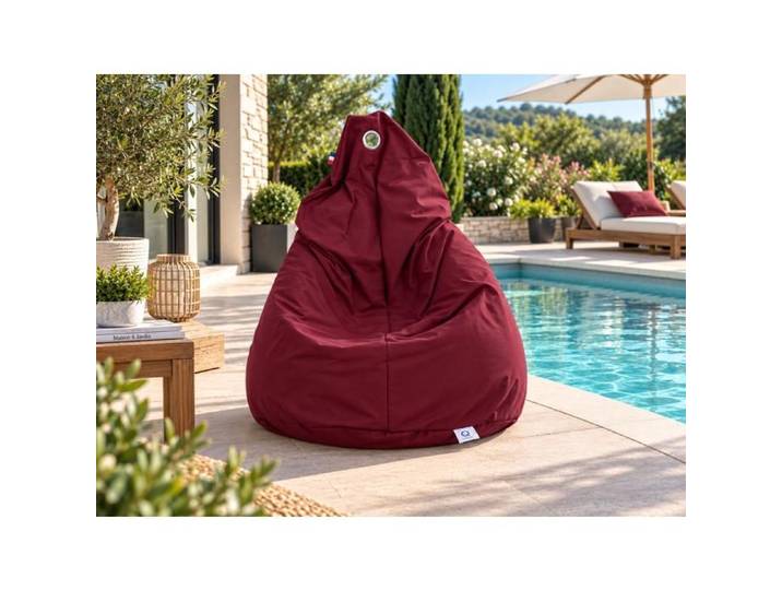 Poire déhoussable Luxe uni bordeaux