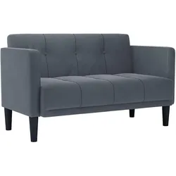vidaXL Zweisitzer-Sofa Dunkelgrau 111 cm Samt