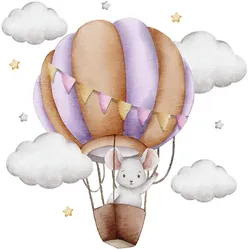 WANDAUFKLEBER 80x94cm - Ballonfahrt