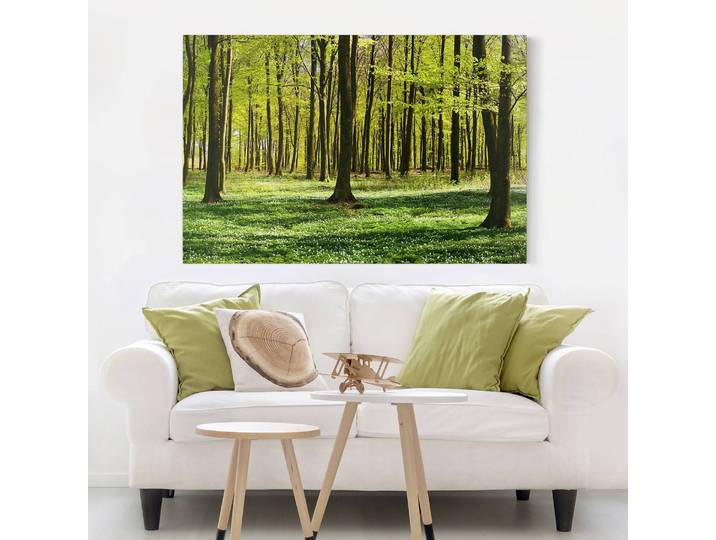 Impression sur toile Prairies I Lin Vert 120cm