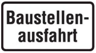 Zusatzschild 1007-33, 330x600mm Sortie de chantier, film RAL RA2 ; ADCO (4251783606682)
