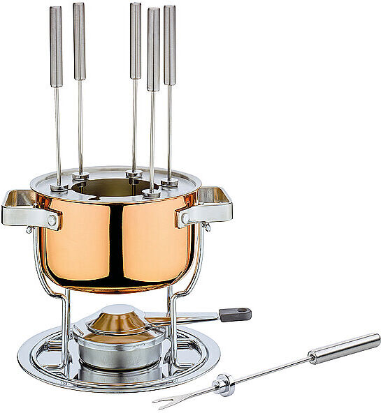 SPRING Fondue-Garnitur DAVOS Culinox 17 cm verkupfert kupfer EG
